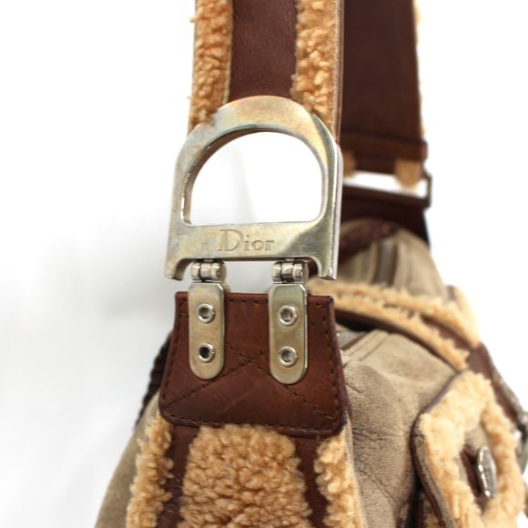 Christian Dior Mouton Flight East West Shoulder Bag Limited Edition Shearling CD - Picture 6 of 9